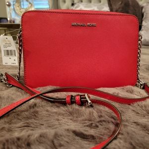 NWT Michael Kors Red Leather Crossbody